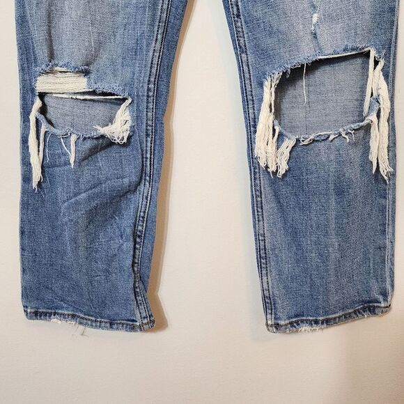 Abercrombie & Fitch Ultra High Rise Ankle Straight Jeans Distressed SZ 27 Short - Picture 8 of 11
